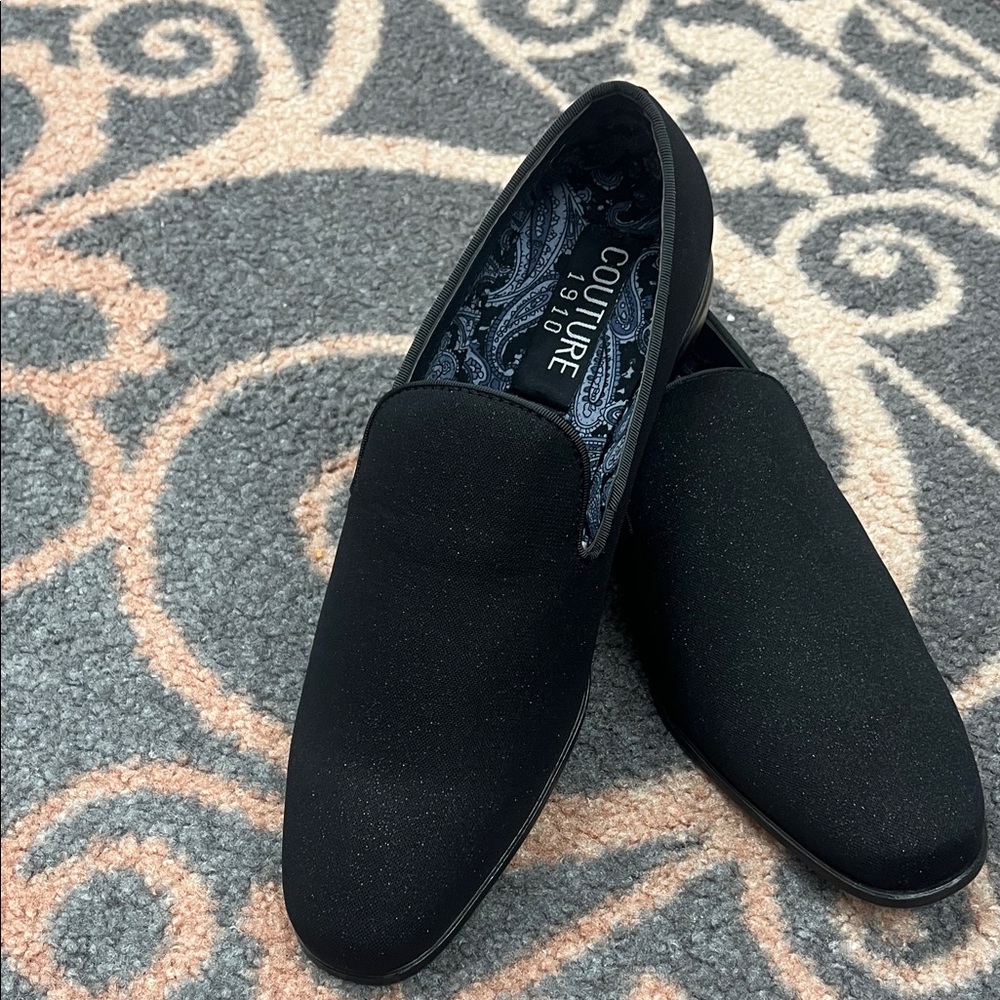 Men's Elegant Subtle Sparkle  Black Slip-On Loafers